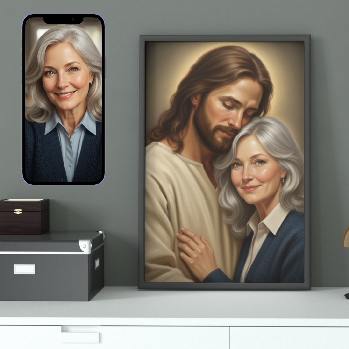 Never Alone: Your personalized Portrait with Jesus