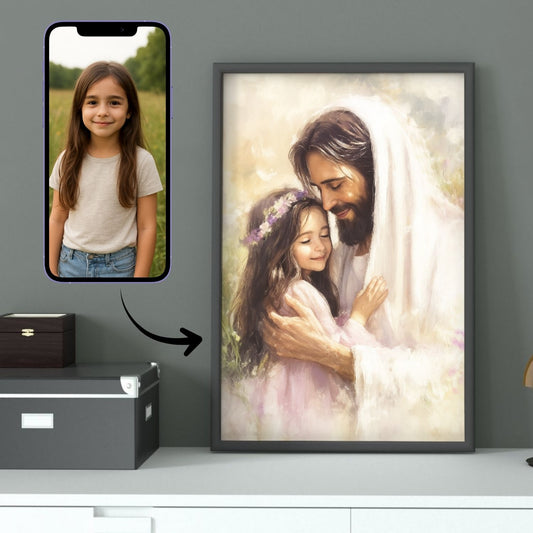 Personalized Portrait of Your Child / Grandchild with Jesus